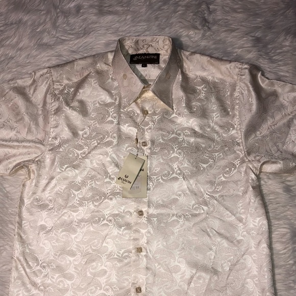 ❌SOLD❌Manzini Cream Dress shirt - Picture 2 of 4